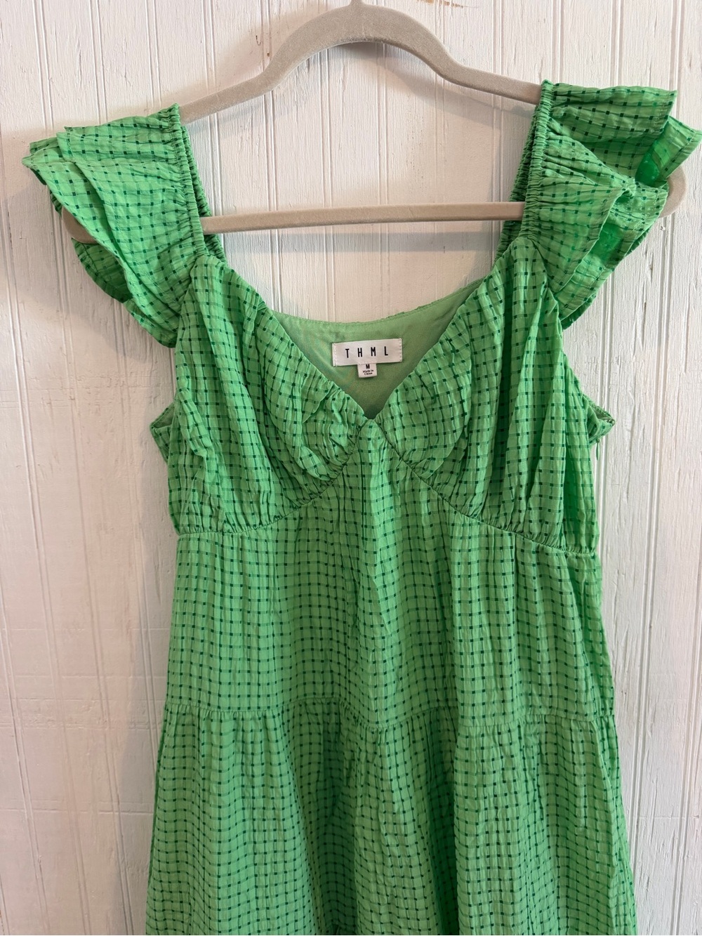 THML, Green Ruffle-Sleeve Maxi Dress - Women - Picture 3 of 6